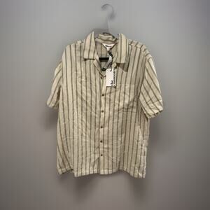 The Commons Textured Weave Camp Collar Shirt XL Tall